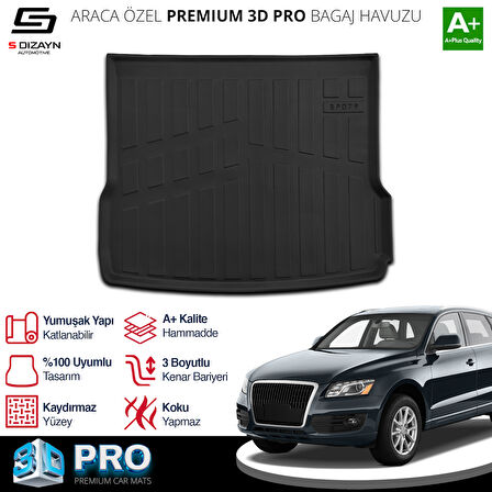 S-Dizayn Audi Q5 3D Pro Bagaj Havuzu 2009-2017 A+ Kalite