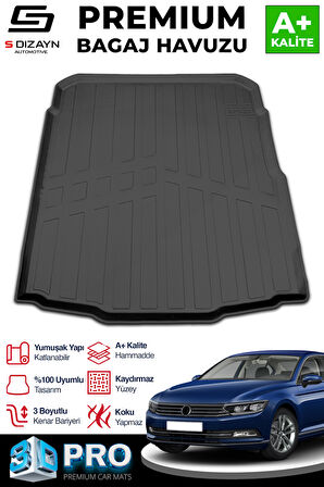 S-Dizayn VW Passat B8 3D Pro Bagaj Havuzu 2015-2023 A+ Kalite