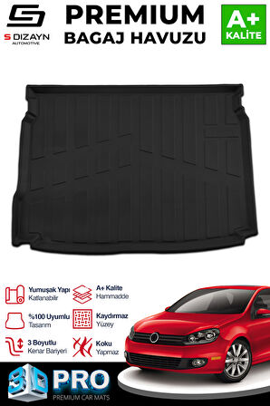 S-Dizayn VW Golf 6 3D Pro Bagaj Havuzu 2008-2012 A+ Kalite