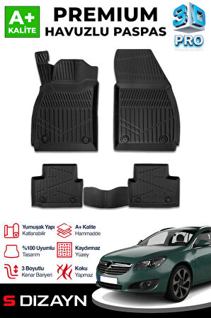 S-Dizayn Opel Insignia 3D Pro Havuzlu Paspas 2012-2017 A+ Kalite
