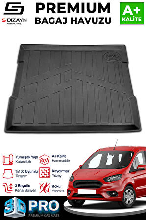 S-Dizayn Ford Courier 3D Pro Bagaj Havuzu 2014-2024 A+ Kalite