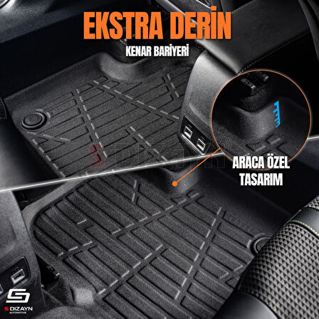 S-Dizayn Citroen C-Elysee 3D Pro Havuzlu Paspas 2012-2017 A+ Kalite