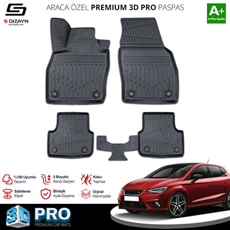 S-Dizayn Seat Ibiza 3D Pro Havuzlu Paspas 2017 Üzeri A+ Kalite