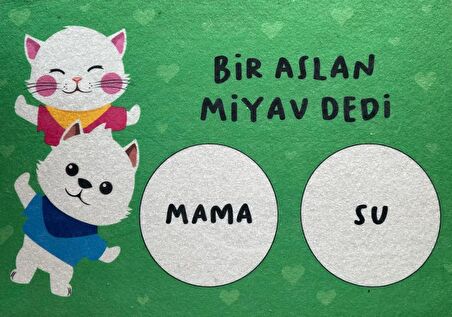 Hayvan Karikatürlü Yeni Nesil Paspas - Aslan Miyav Dedi