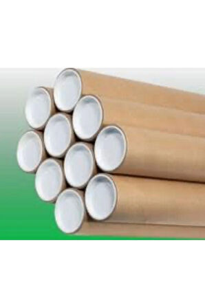 Postüp Kapaklı Silindir Kutu Karton Rulo Gönderi Poster Afiş Harita Tüpü 10 Adet 5 Cm X 102 Cm