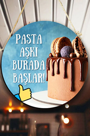 Pastane Salonu Duvar, Kapı, Tek Taraflı Askılı Pano Karşılama Tabelası, Pasta Dükkanı Süsü