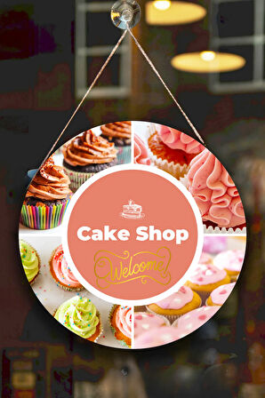 Pastane Salonu Duvar, Kapı, Tek Taraflı Askılı Pano Karşılama Tabelası, Pasta Dükkanı Süsü