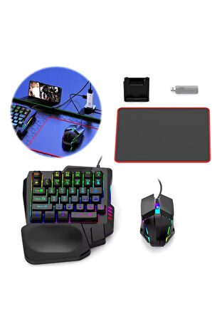 Vothoon PUBG Mobil Oyun Kiti 5 in1 BT5.3 Klavye Mouse Dönüştürücü Seti Pugb Seti