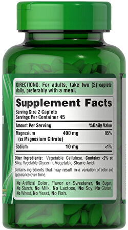 Puritan's Pride Magnesium Citrate 200mg 90 Tablet