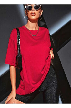 pusula sırt baskılı oversize basic o yaka unisex t-şhirt