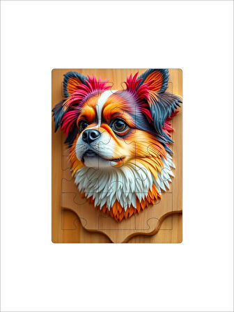 12 Parça MDF Lazer Kesim Çocuk Puzzle Yapboz 14 x 19 cm V4