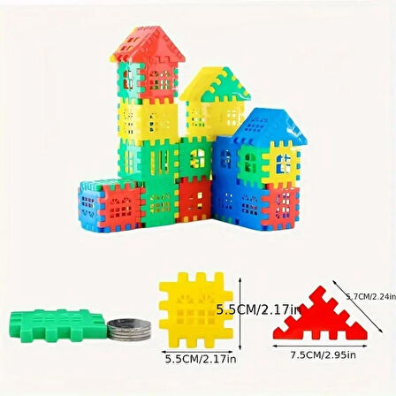 Puzzle City 3D  64 Parça Yapı ve Tasarım Blokları Eğitici Oyuncak