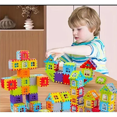 Puzzle City 3D  64 Parça Yapı ve Tasarım Blokları Eğitici Oyuncak