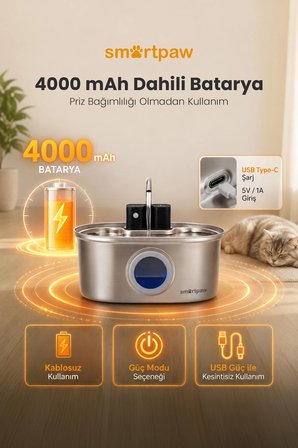 Smartpaw Aqua Max Sensörlü Kedi Su Pınarı (Distribütör Garantili)