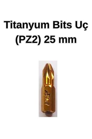 4 ADET - Titanyum Bits Uç - PZ2 x 25 mm