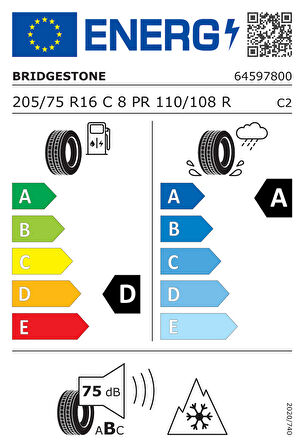 Bridgestone 205/75R16C 110/108R Blizzak W810 (Kış) (2023)