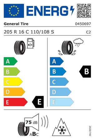 General 205R16C 110/108S 8PR FR Grabber AT3 (4 Mevsim) (2023)