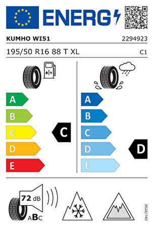 Kumho 195/50R16 88T XL WinterCraft Ice WI51 (Kış) (2025)