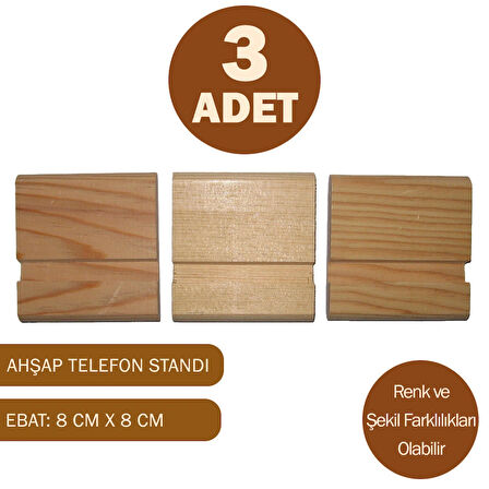 3 Adet Ahşap Telefon Tutucu Telefon Standı Tablet Stant