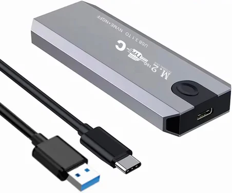 M.2 Nvme Usb3.1 Tip-C Gen2 10Gbps, Nvme+Ngff Adaptörü, Gri Alüminyum, Taşınabilir Katı Hal Sürücü Ka