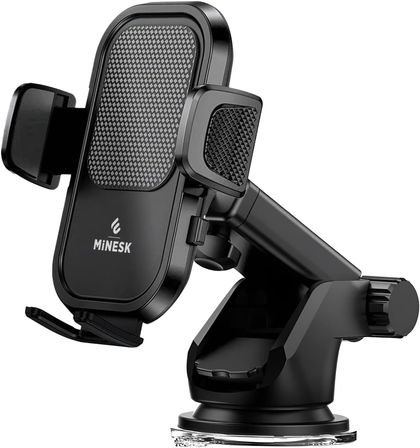 Minesk Otomatik Klipsli Araba Telefon Tutucu Cam Torpido Için Yüksek Kalite Yapışkan, Ayarlanabilir