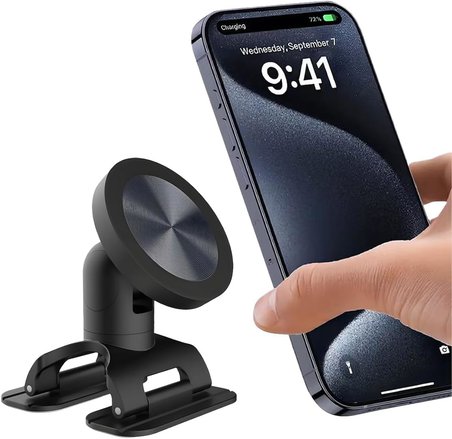 Araç Telefon Tutucu, 360 Derece Dönebilen, N52 Neodimyum Mıknatıs, Üç Eksenli,