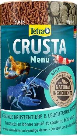 Tetra Crusta Menu – 4'Ü 1 Arada Yem, Çubuk, Pelet, Gofret Granül Ile, Karides Yengeçler Için, Çeşitl