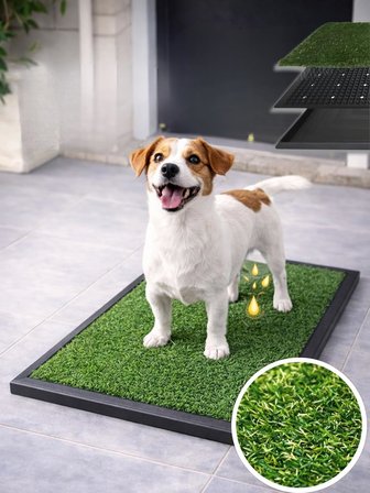 Beylini Çim Tuvalet Matı Pet Plastik Havuzlu Drenajlı Kaka Çiş Ped Halısı Hijyenik Paspas Tuvalet Eğ