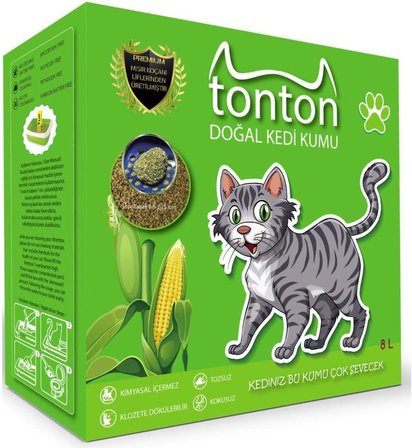Tonton Mısır Koçanı Granülü Topaklaşan Doğal Kumu 8 Lt