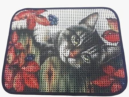 Miapet Elekli Desenli Tuvalet Önü Paspası 60 X 45 Cm Gri