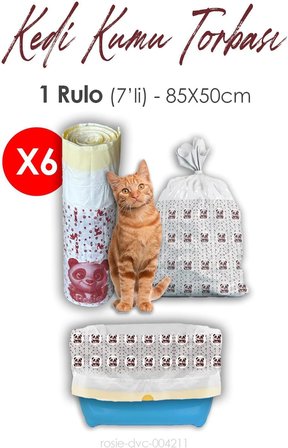 Rosie 6 Rulo Kumu Torbası, 85X50Cm Boyutunda, 7' Li 6 Rulo