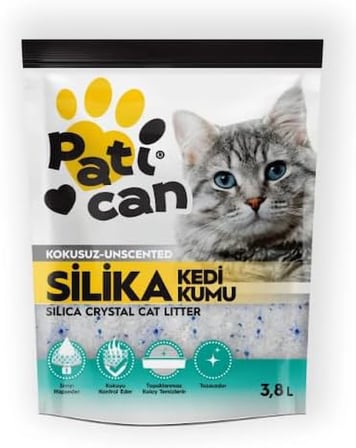 Pati̇can 3 Adet Si̇li̇ka Kri̇stal Kedi̇ Kumu 3.8 Lt