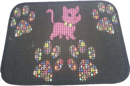 Miapet Elekli Desenli Tuvalet Önü Paspası 60 X 45 Cm Pembe
