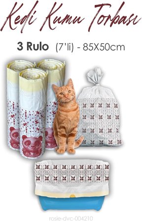 Rosie Kumu Torbası, 85X50Cm Boyutunda, 7' Li 3 Rulo