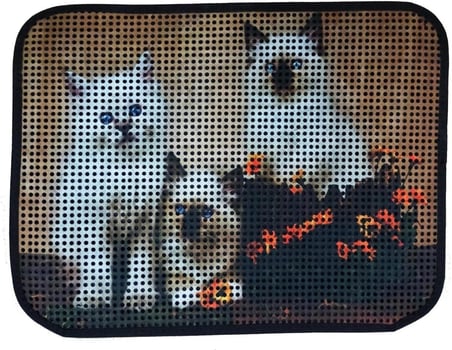 Miapet Elekli Desenli Tuvalet Önü Paspası 60 X 45 Cm Üç Beyaz