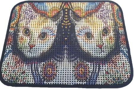 Miapet Elekli Desenli Tuvalet Önü Paspası 60 X 45 Cm Beyaz