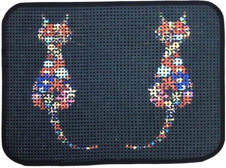 Miapet Elekli Desenli Tuvalet Önü Paspası 60 X 45 Cm Ters Kediler