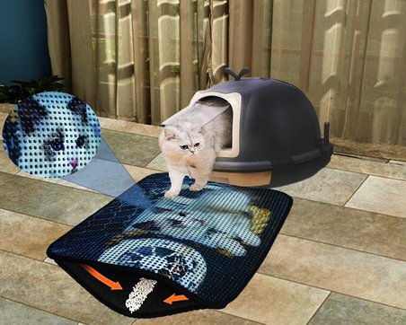 Miapet Elekli Desenli Tuvalet Önü Paspası 60 X 45 Cm Balık Ağı