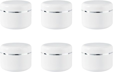 Ericotry 6 Beyaz Plastik Kap, Kubbe Kapaklı, 250 G, Taşınabilir, Doldurulabilir, Kozmetik, Makyaj, Y