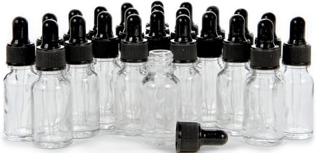 Vivaplex, 24, Şeffaf, 10 Ml (1/3 Oz) Cam Şişe, Cam Gözlü Damlalıklı