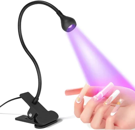 Gaman Siyah 3W Uv Led Tırnak Kurutucu Ultraviyole Esnek Klipsli Masa Usb Jel Kurutma Klipsli Masa La