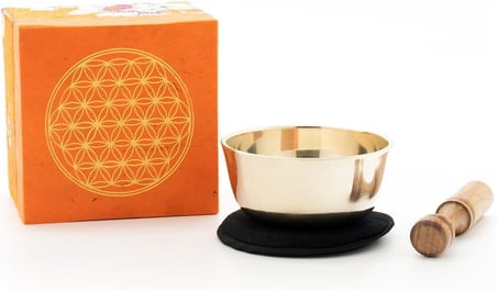 Klangschalen-Set Mit Gravur Blume Des Lebens Größe M: Handgefertigt In Nepal Und Natürlich Fair Geha
