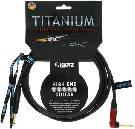 Klotz Titanium Supreme 4,5M Neutrik Altın Silent Açılı Uçlu Enstrüman Kablosu