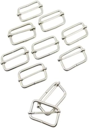 Usin 6 Adet 2 Cm Lik Metal Gümüş Çanta Sapı Kemer Dar Kolon Kumaş Boy Ayar Tokası Klipsi
