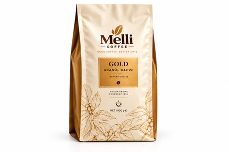 Melli Coffee Gold Granül Kahve 1 kg – Çözünebilir Kahve