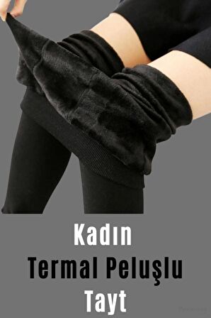 Kadın Siyah Içi Peluşlu Kışlık Termal Tayt Içlik Kadın Tayt Kadın Pantolon Tayt Kadın Koşu Taytı