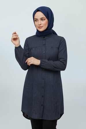 KADIN HAKİM YAKA KOL AĞZI LASTİKLİ DÜĞMELİ GÖMLEK