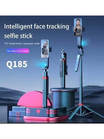 Q185 Akıllı Yüz Takip Özellikli Kameralı Kumandalı Canlı Yayın Selfi Çubuğu Gimbal Tripod