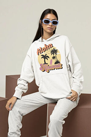 Aloha Hawaii Yaz Temalı Unisex Oversize Hoodie