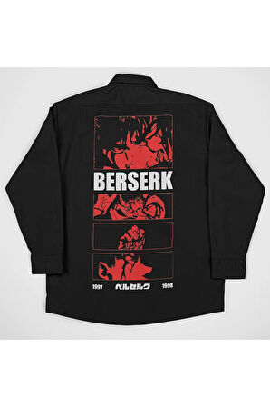 Berserk Anime Baskılı Unisex Cepli Gömlek